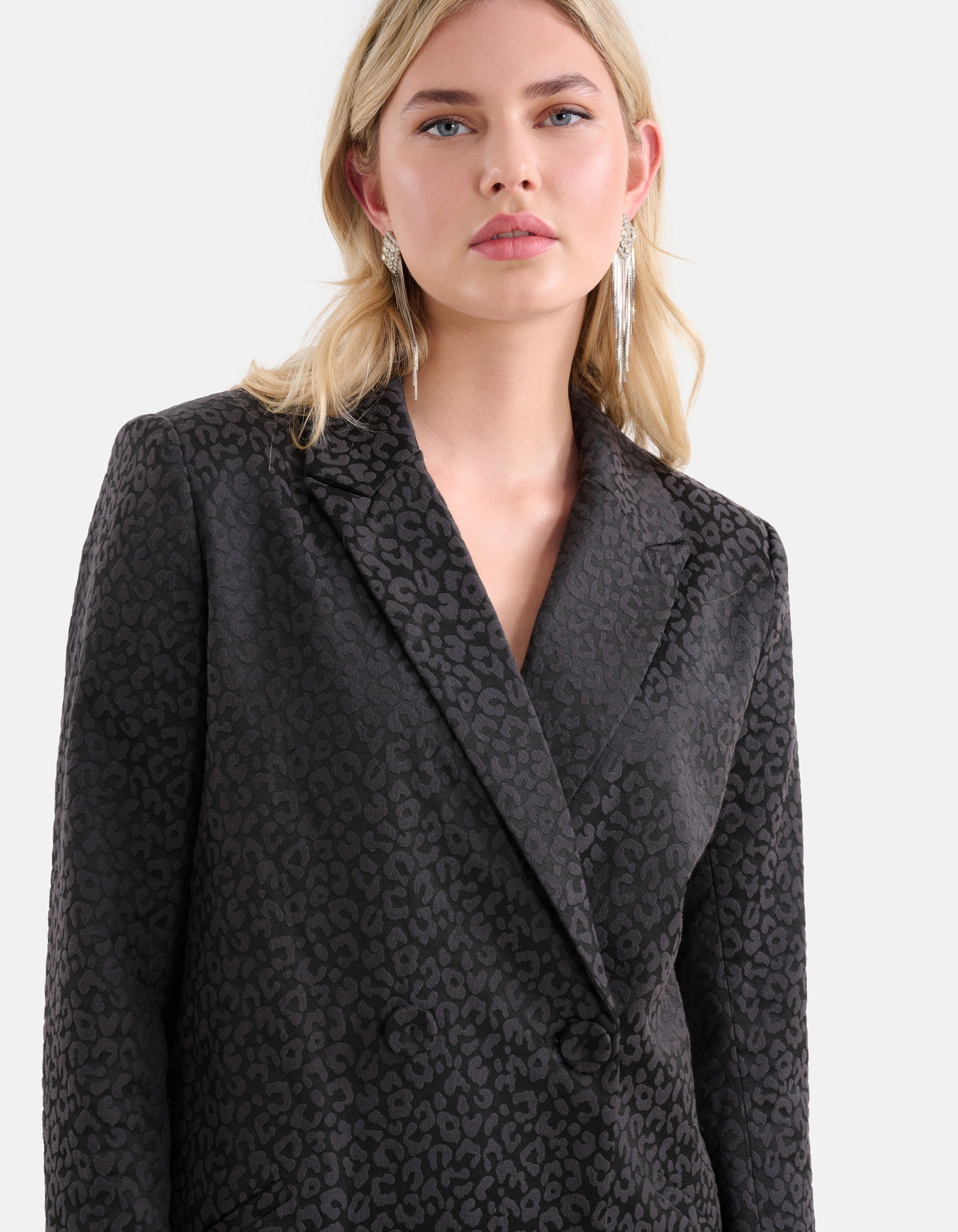 Leopard Blazer Jurk Zwart SHOEBY WOMEN