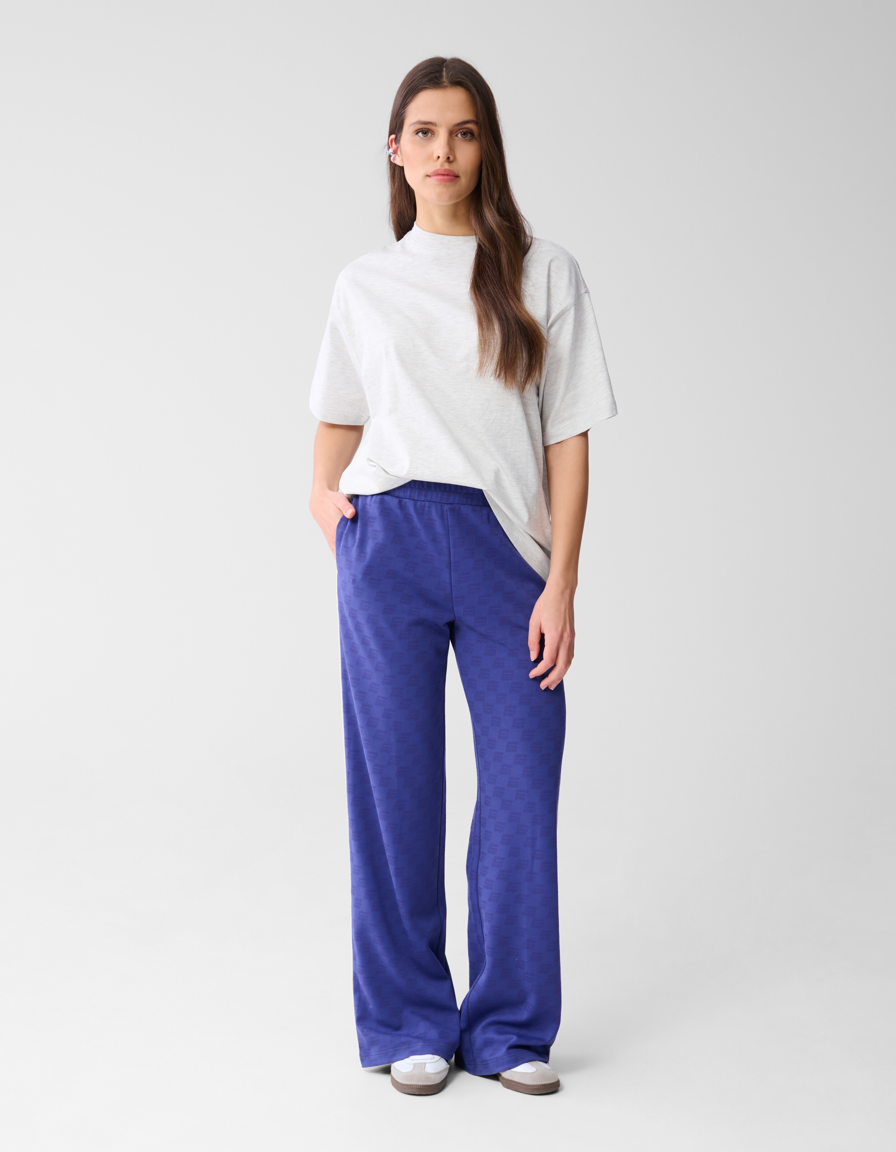 Jacquard Sporty Broek Paars By Monica SHOEBY WOMEN