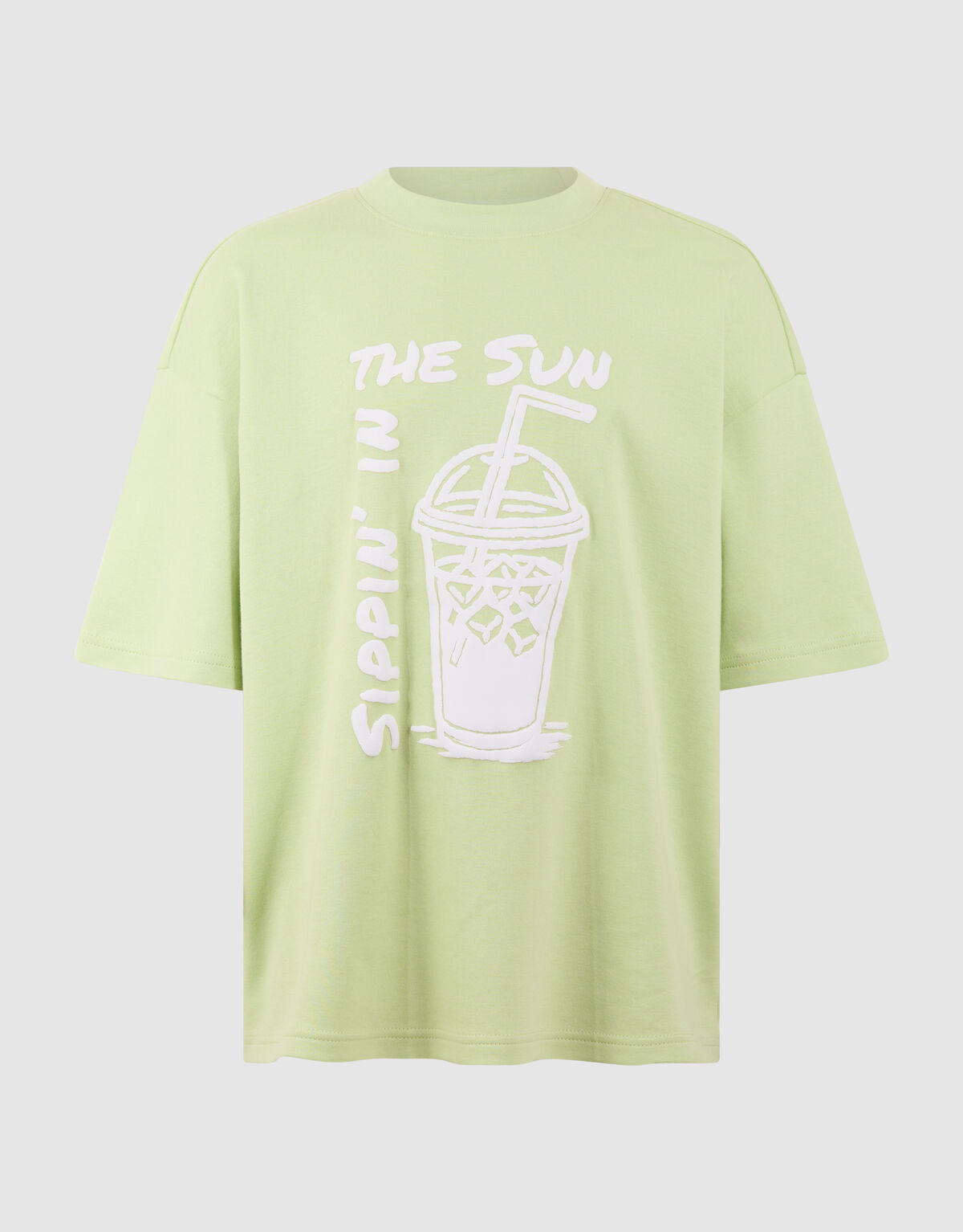 Sipping Artwork T-shirt Lichtgroen SHOEBY BOYS