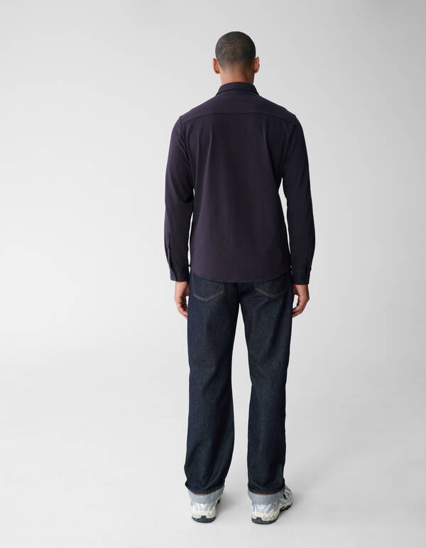 Jersey Overhemd Donkerbruin SHOEBY MEN