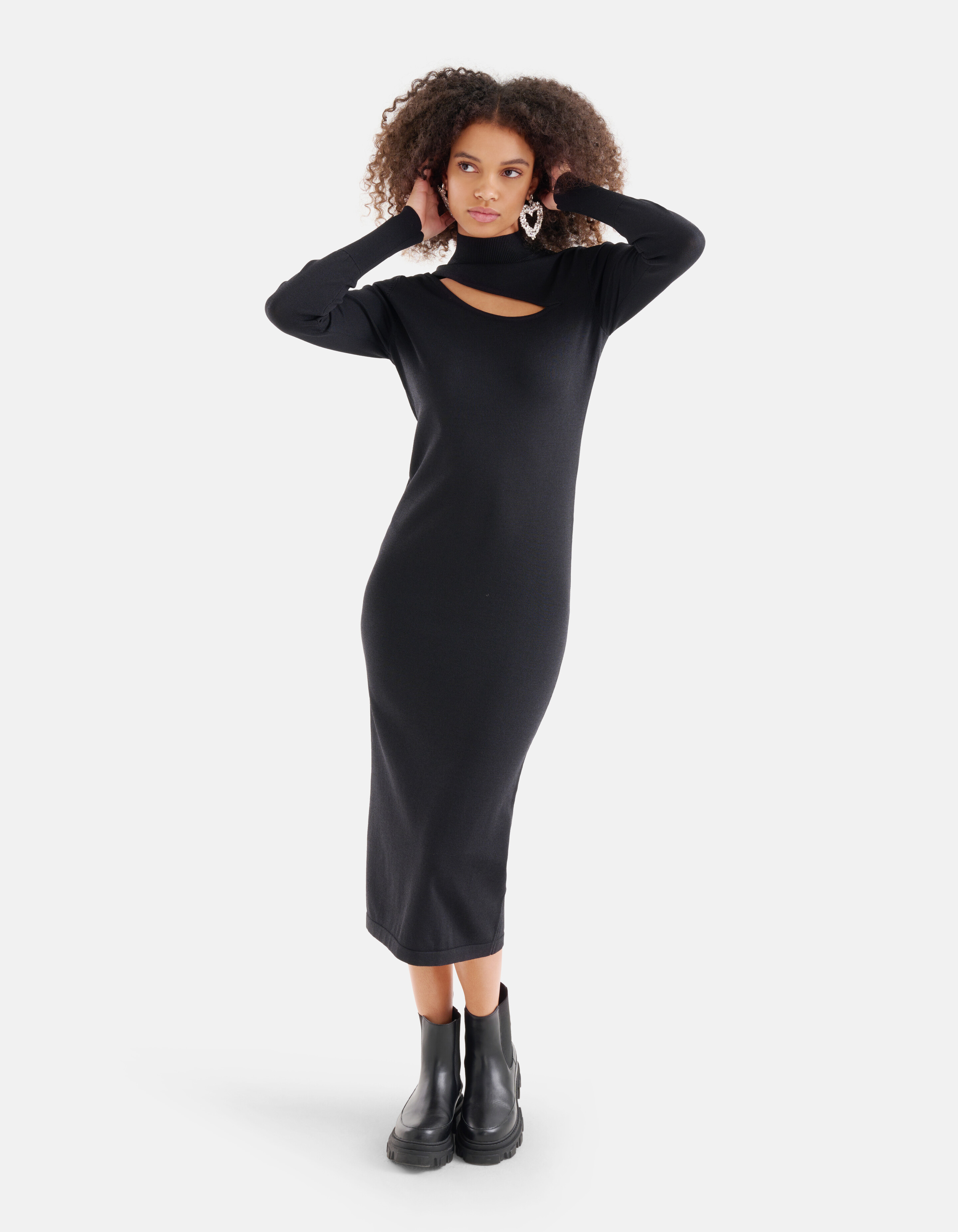 Cut Out Jurk Zwart SHOEBY WOMEN
