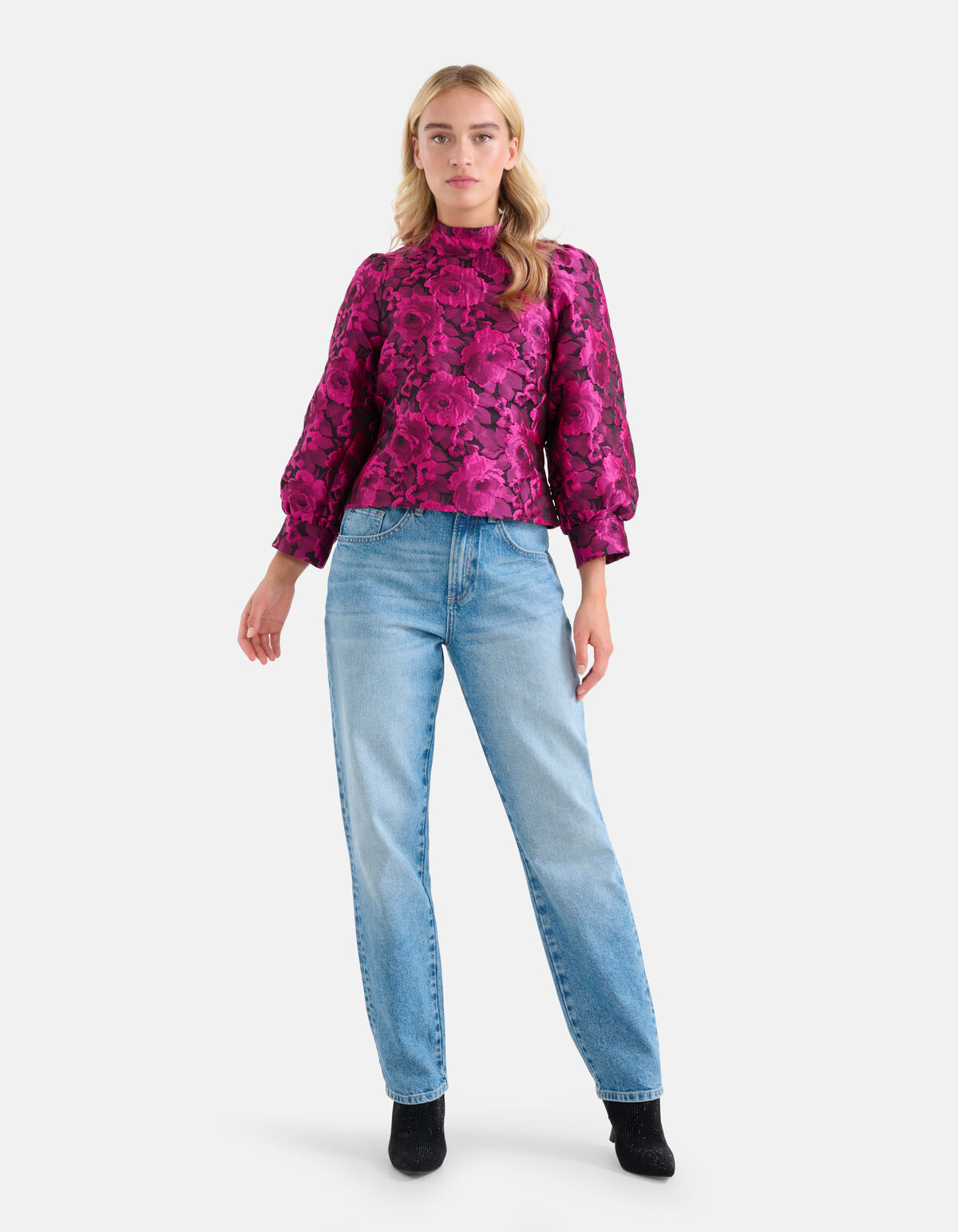 Jacquard Top Paars SHOEBY WOMEN