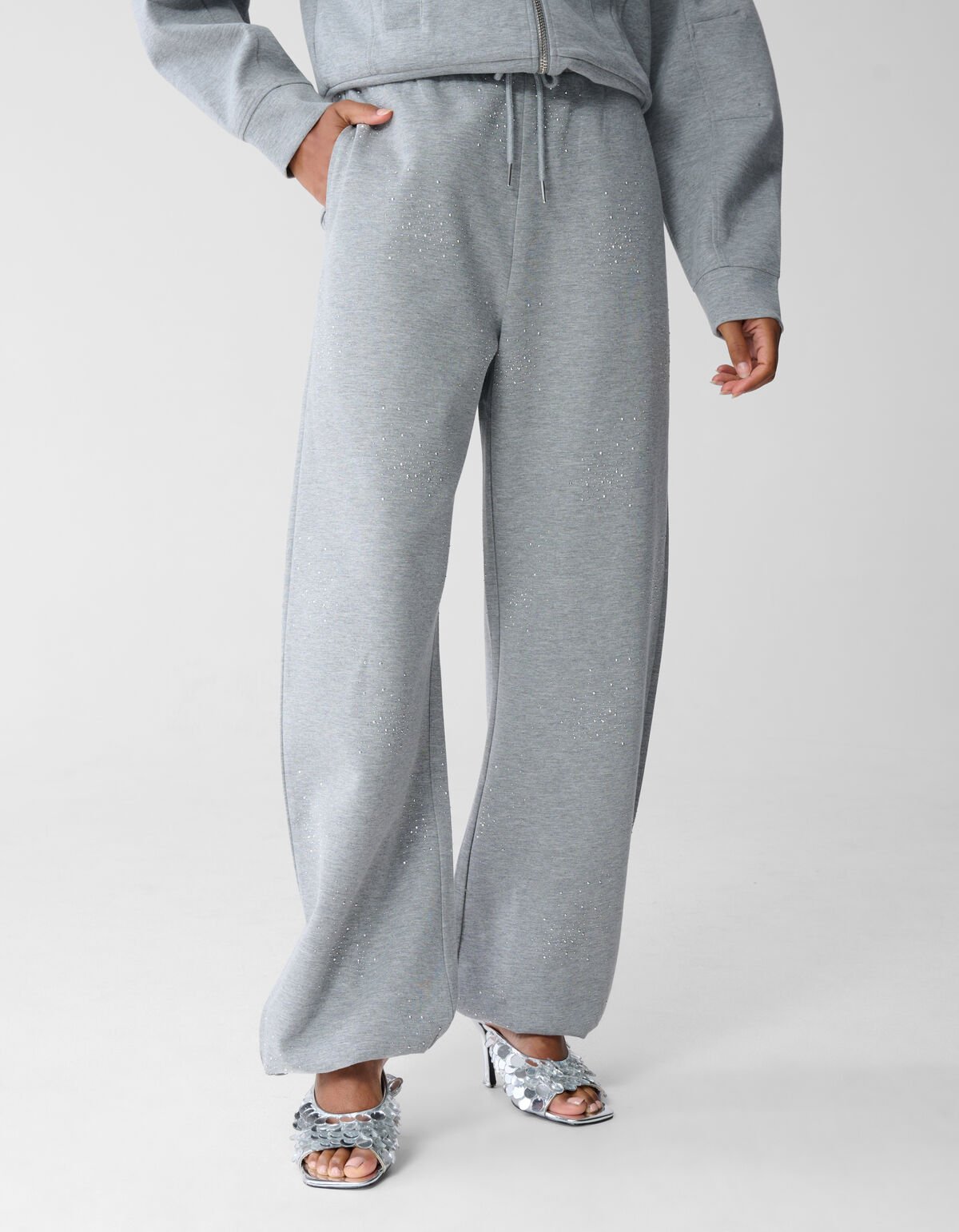 Strass Jogger Broek Lichtgrijs By Fred SHOEBY WOMEN