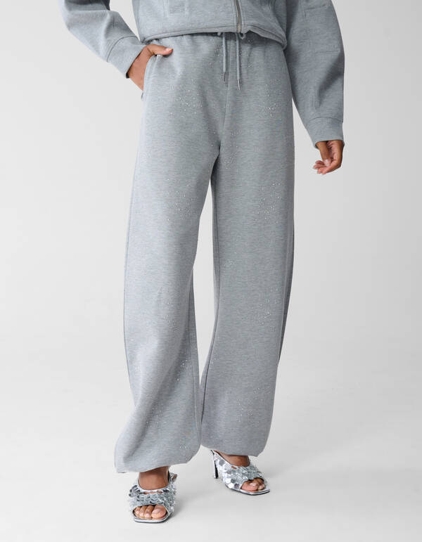 Strass Jogger Broek Lichtgrijs By Fred SHOEBY WOMEN