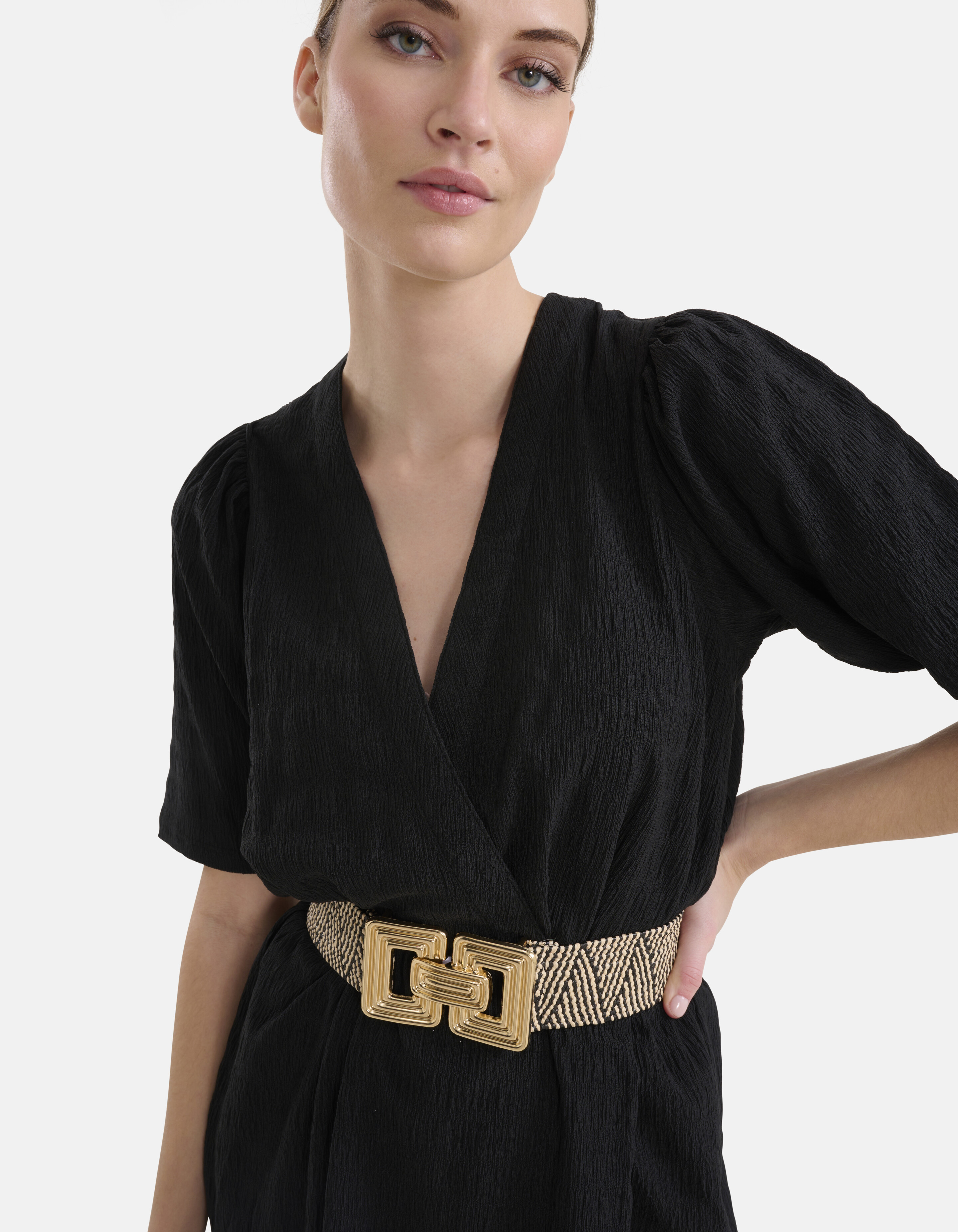 Front Clip Riem Zwart/ Wit SHOEBY ACCESSOIRES