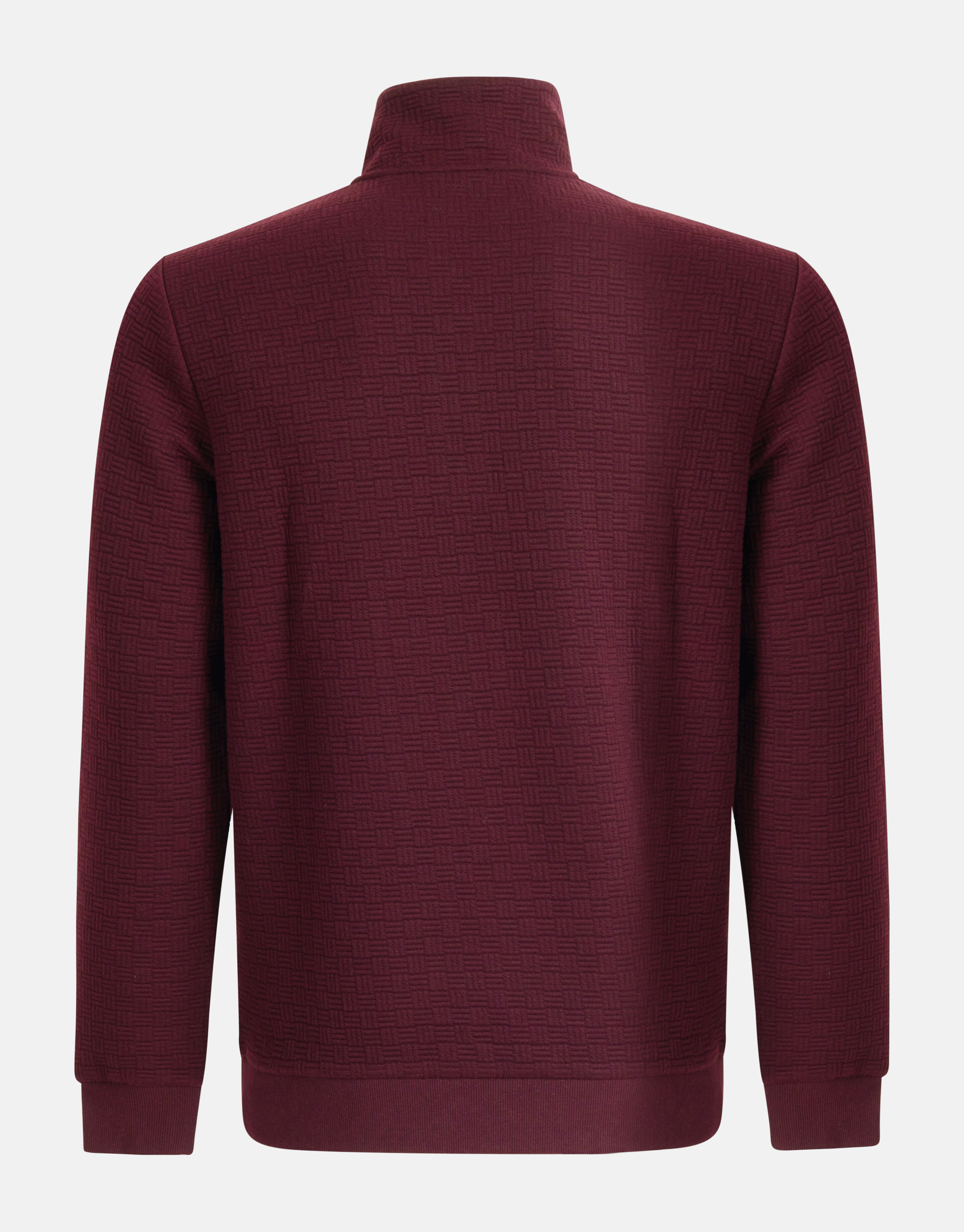 Half Zip Quilted Structuur Sweater Bordeaux SHOEBY MEN