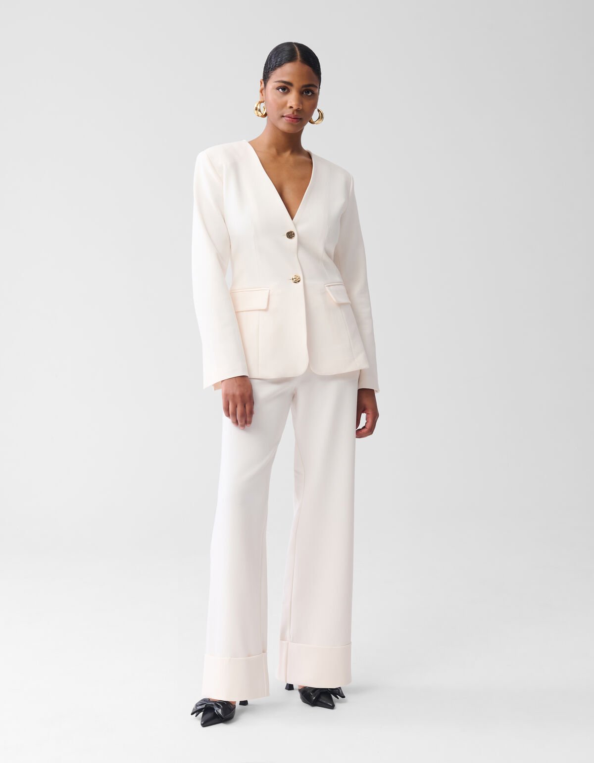 Turn Up Pantalon Gebroken Wit By Fred SHOEBY WOMEN