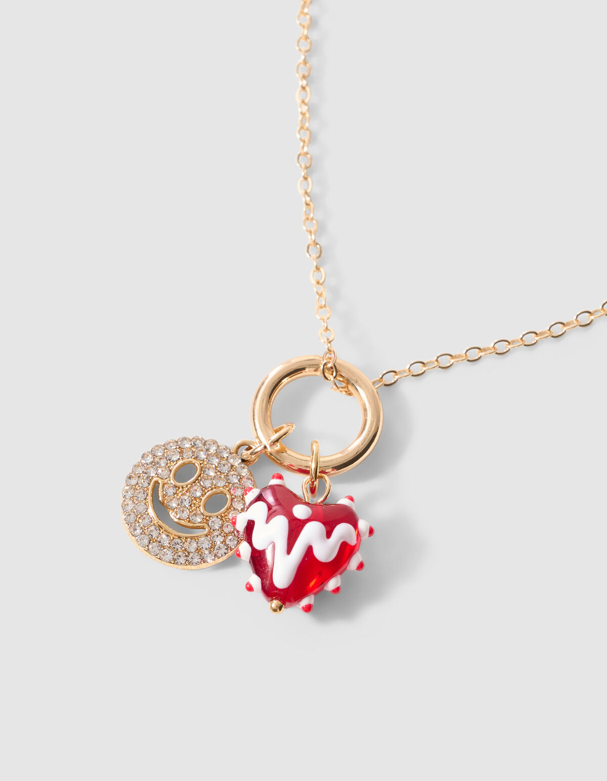 Smiley Heart Ketting Goud SHOEBY ACCESSOIRES