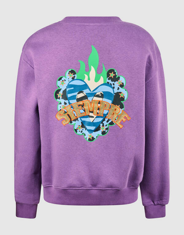 Heart Artwork Sweater Paars SHOEBY GIRLS