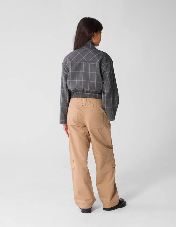 Studded Ruiten Bomber Jack Grijs SHOEBY GIRLS