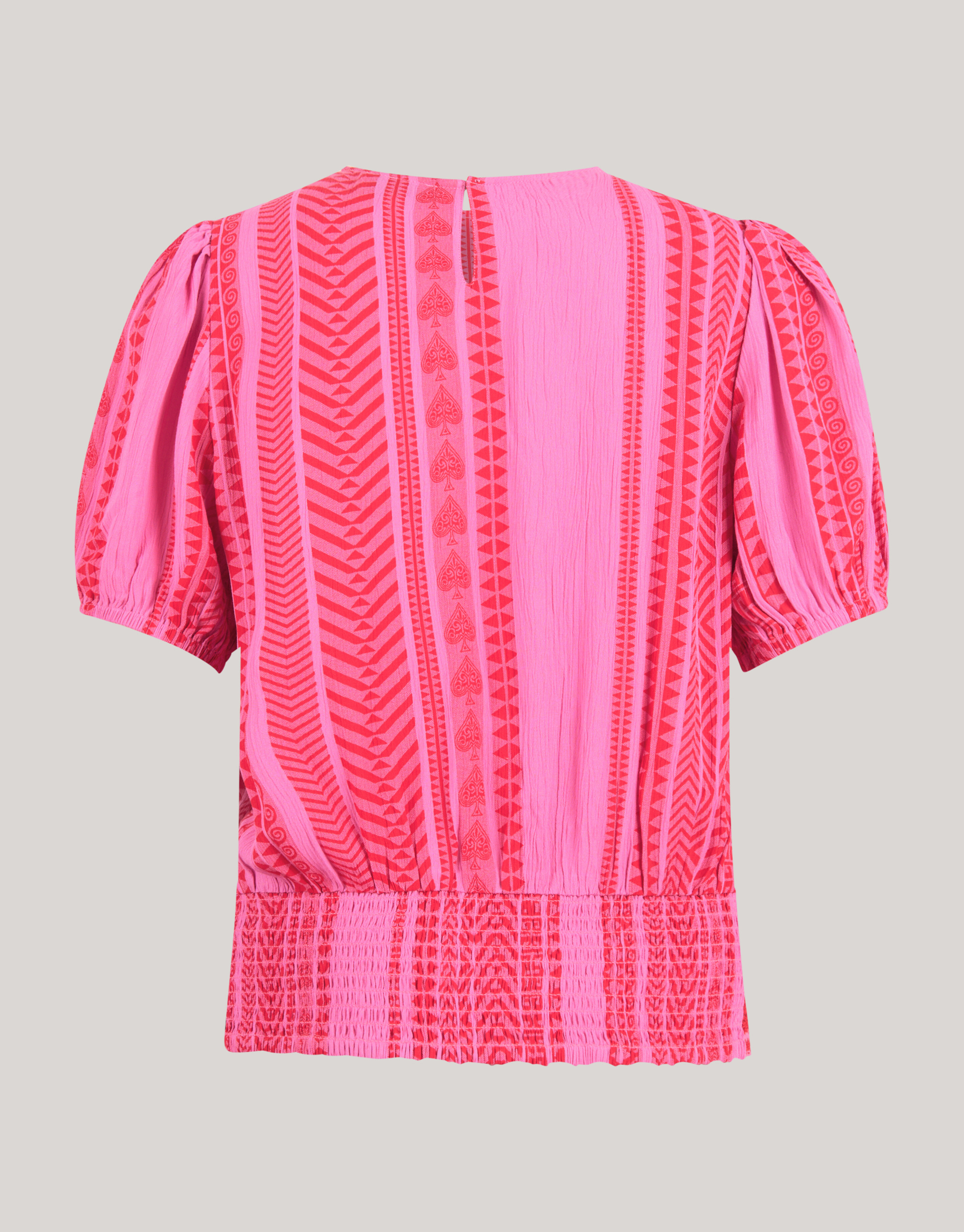 Printed Crinkle Top Roze/Rood SHOEBY WOMEN