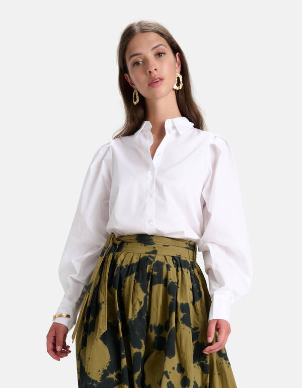 Klassieke Poplin Blouse Wit SHOEBY WOMEN