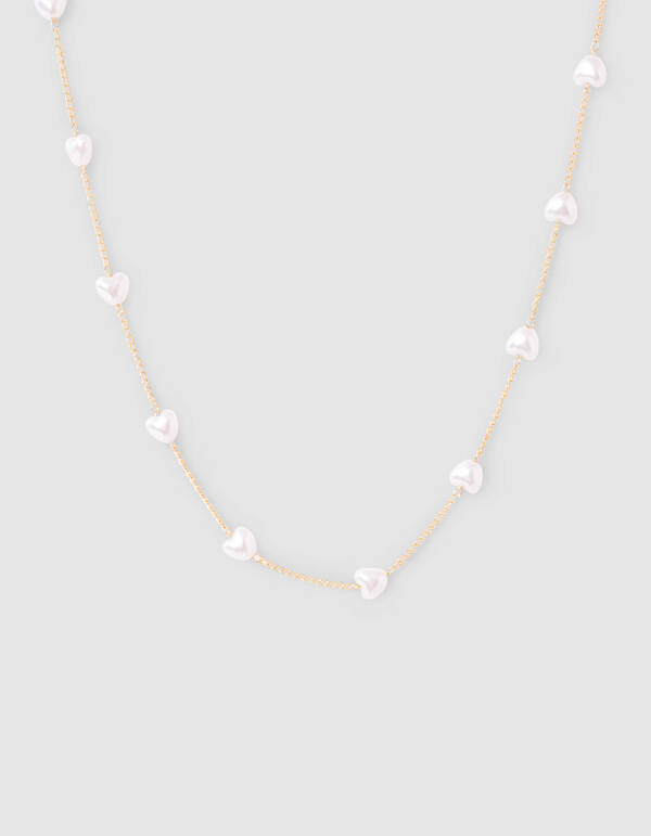 Puffed Heart Ketting Goud SHOEBY ACCESSOIRES