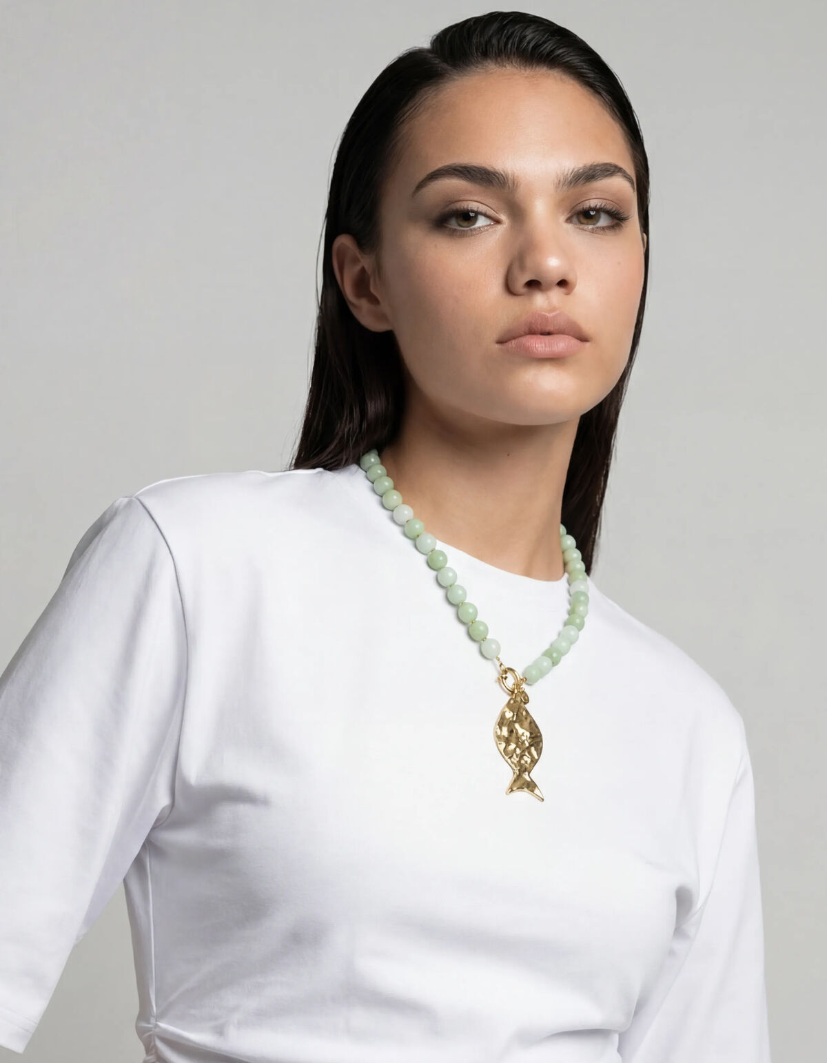 Beaded Fish Ketting Lichtgroen SHOEBY ACCESSOIRES