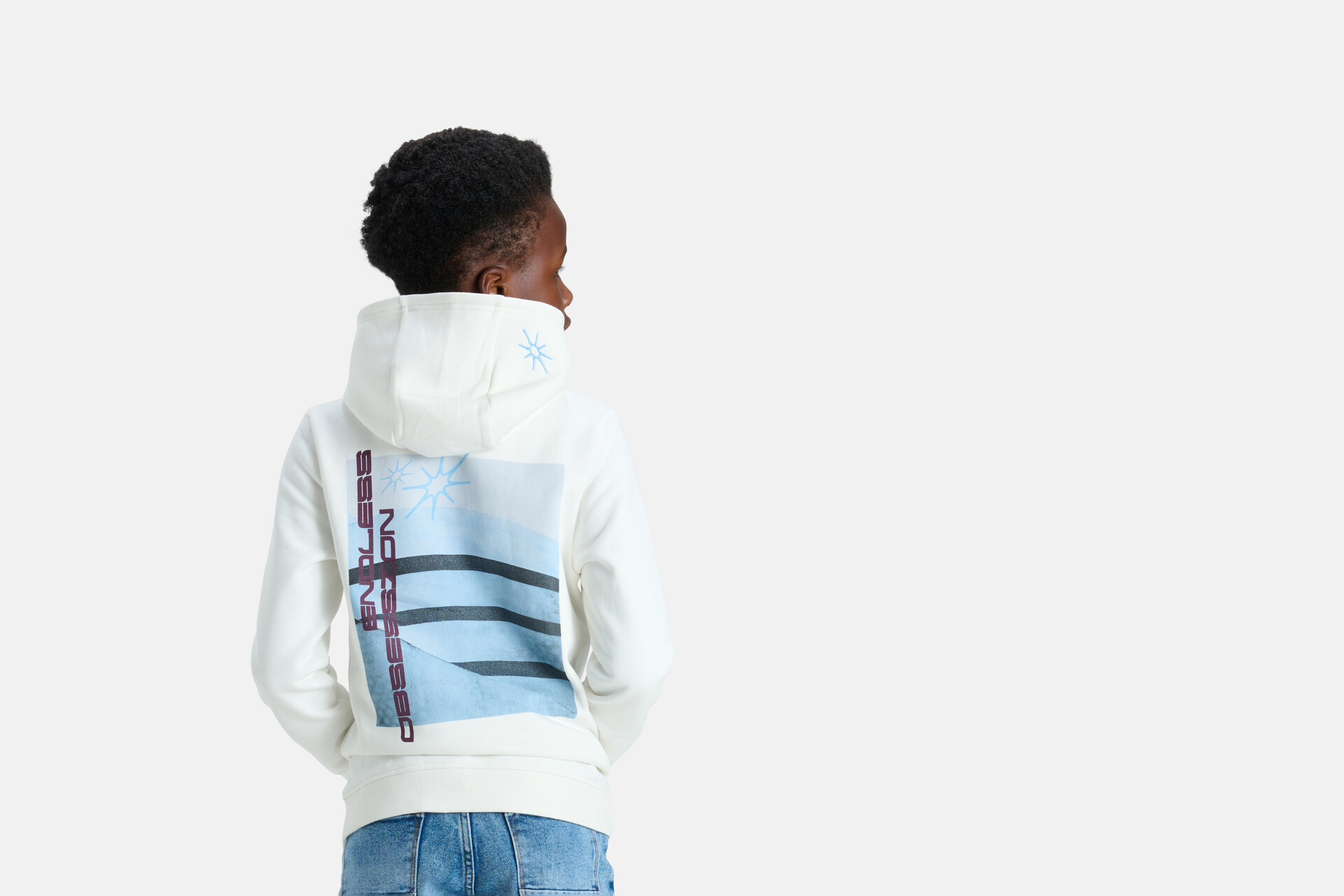 Printed Hoodie Gebroken Wit SHOEBY BOYS
