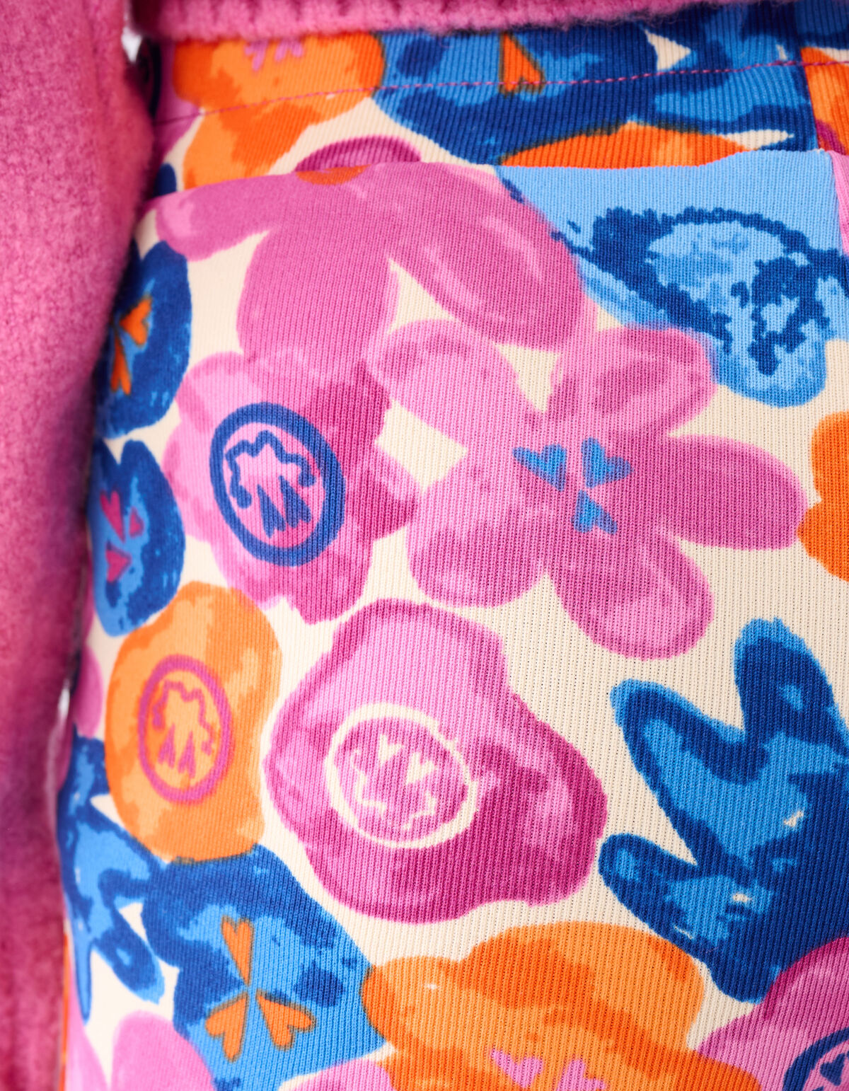 Printed Rib Flared Legging Roze SHOEBY GIRLS