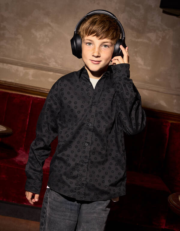 Smile Overhemd Zwart SHOEBY BOYS