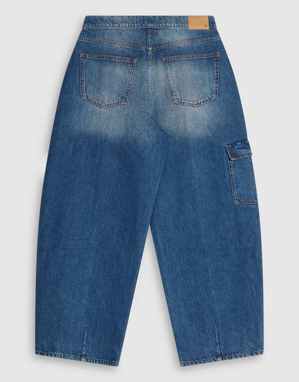 Cargo Barrel Fit Jeans Blauw SHOEBY WOMEN