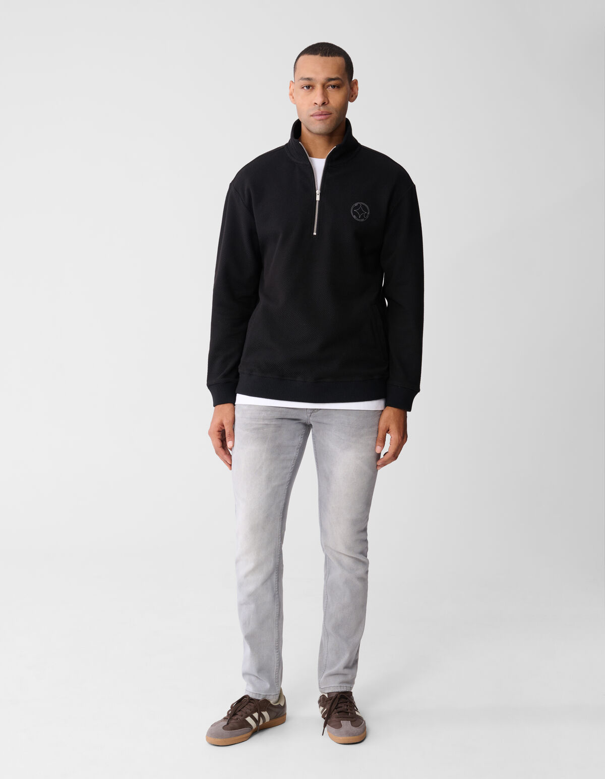 Half Zip Keper Sweater Zwart SHOEBY MEN