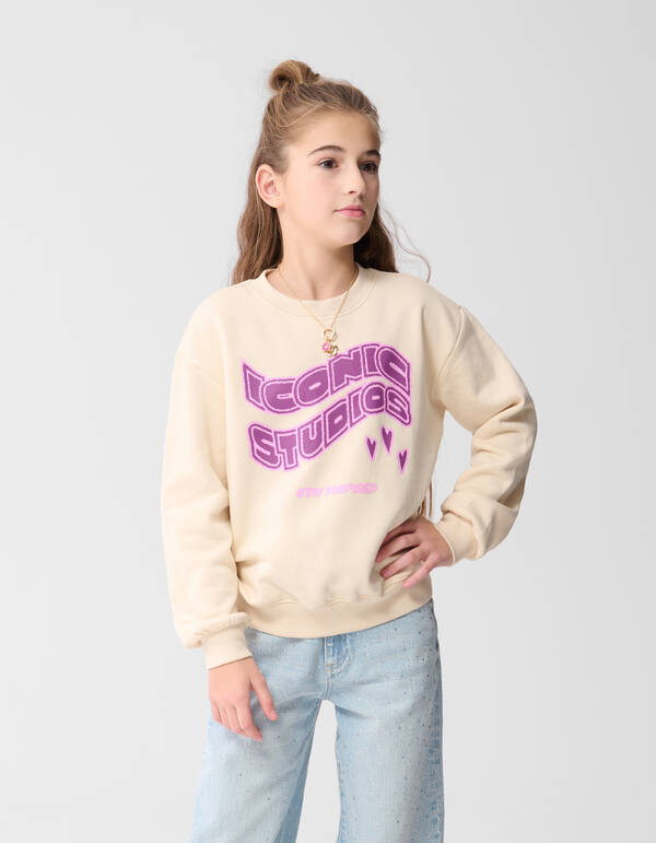 Iconic Studios Artwork Sweater Gebroken Wit SHOEBY GIRLS