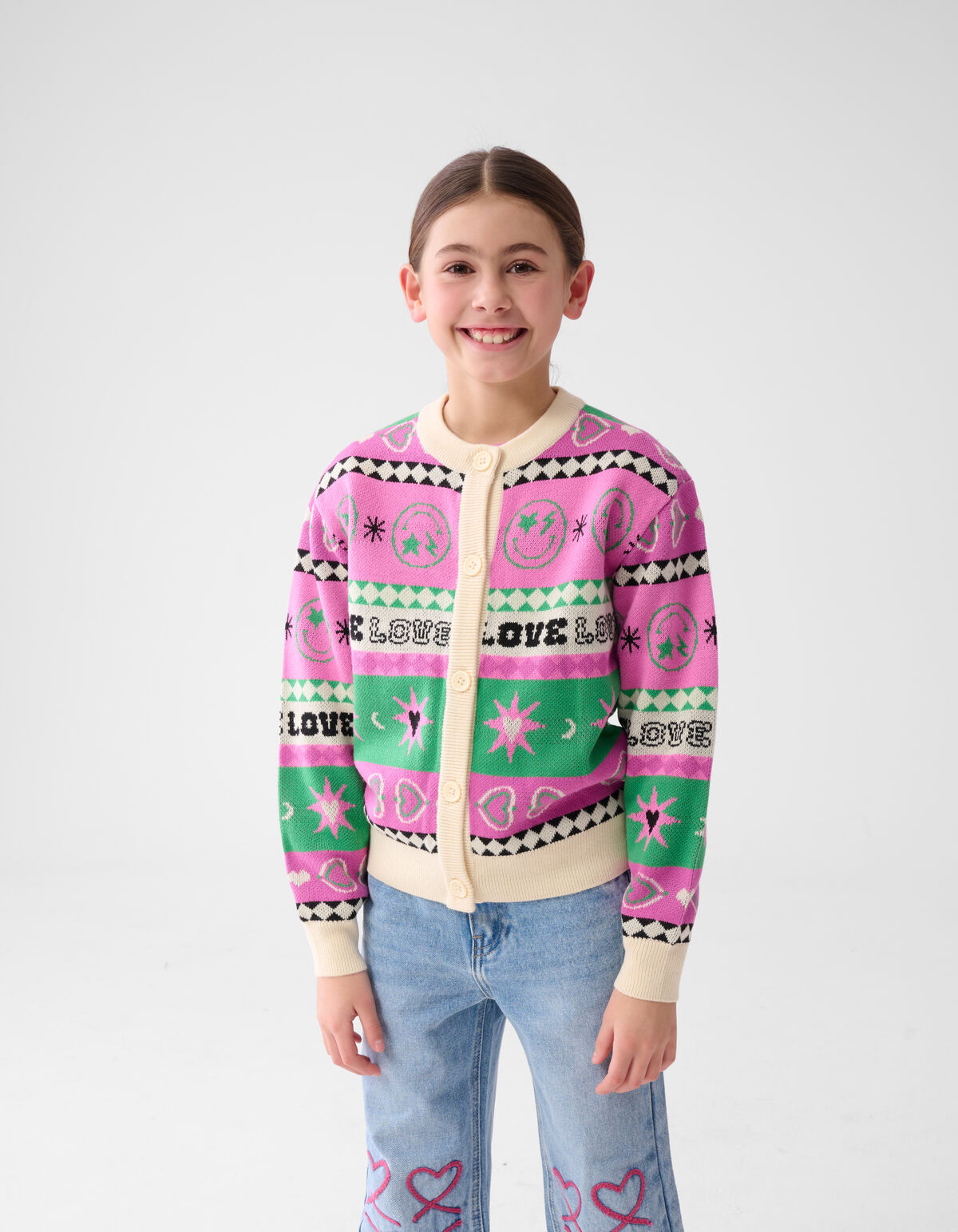 Printed Vest Gebroken Wit SHOEBY GIRLS