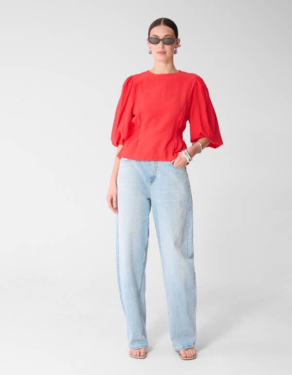 Smock Puff Top Rood SHOEBY WOMEN