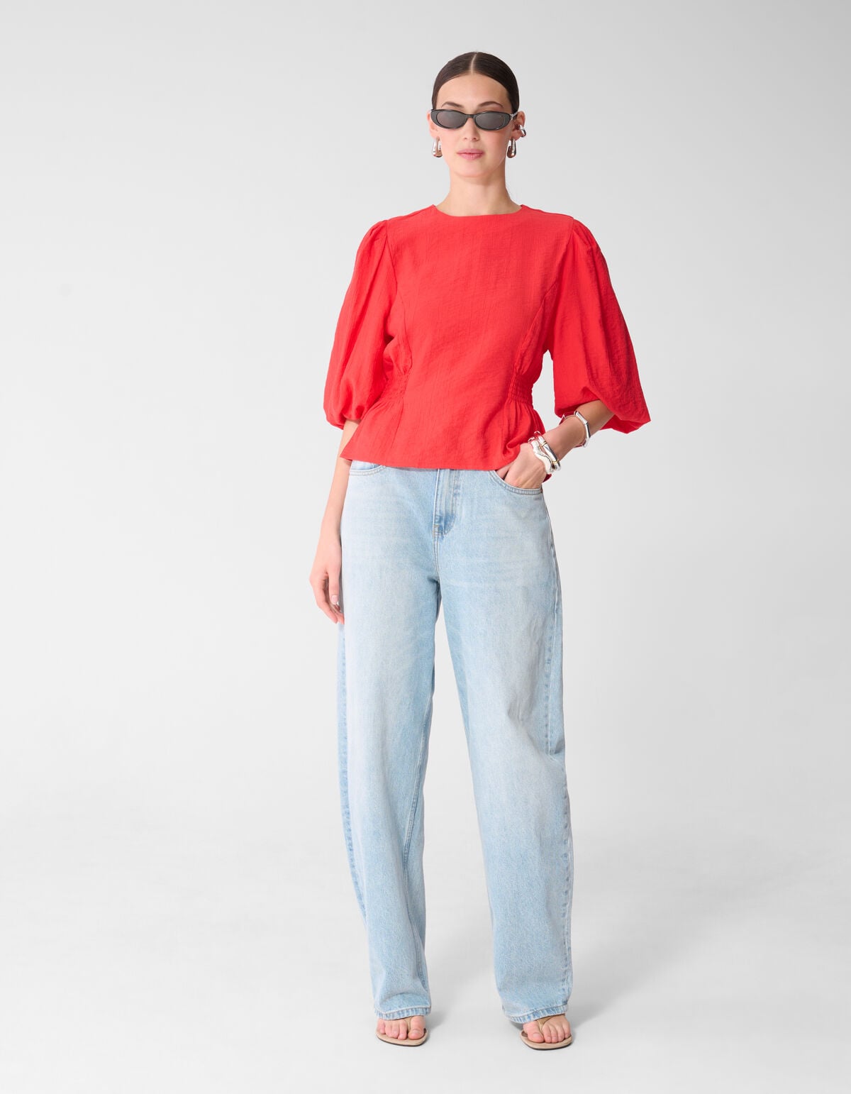Smock Puff Top Rood SHOEBY WOMEN