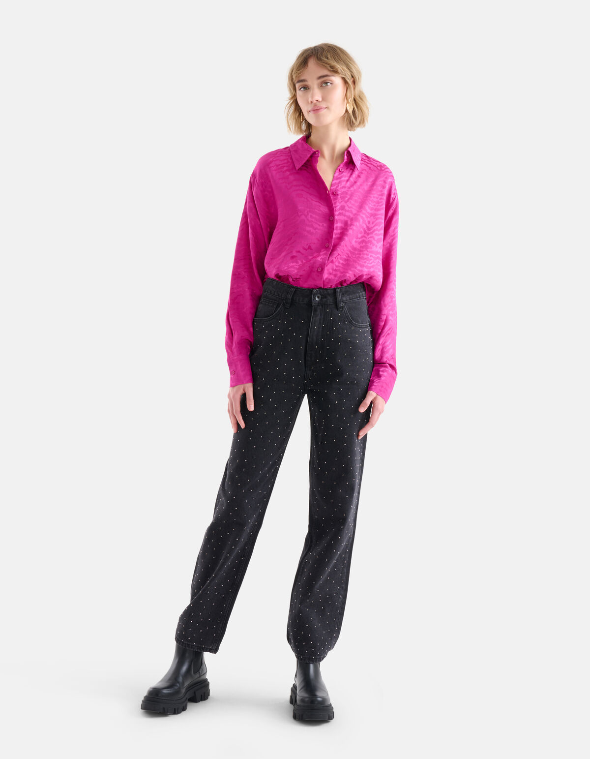 Jacquard Blouse Roze SHOEBY WOMEN
