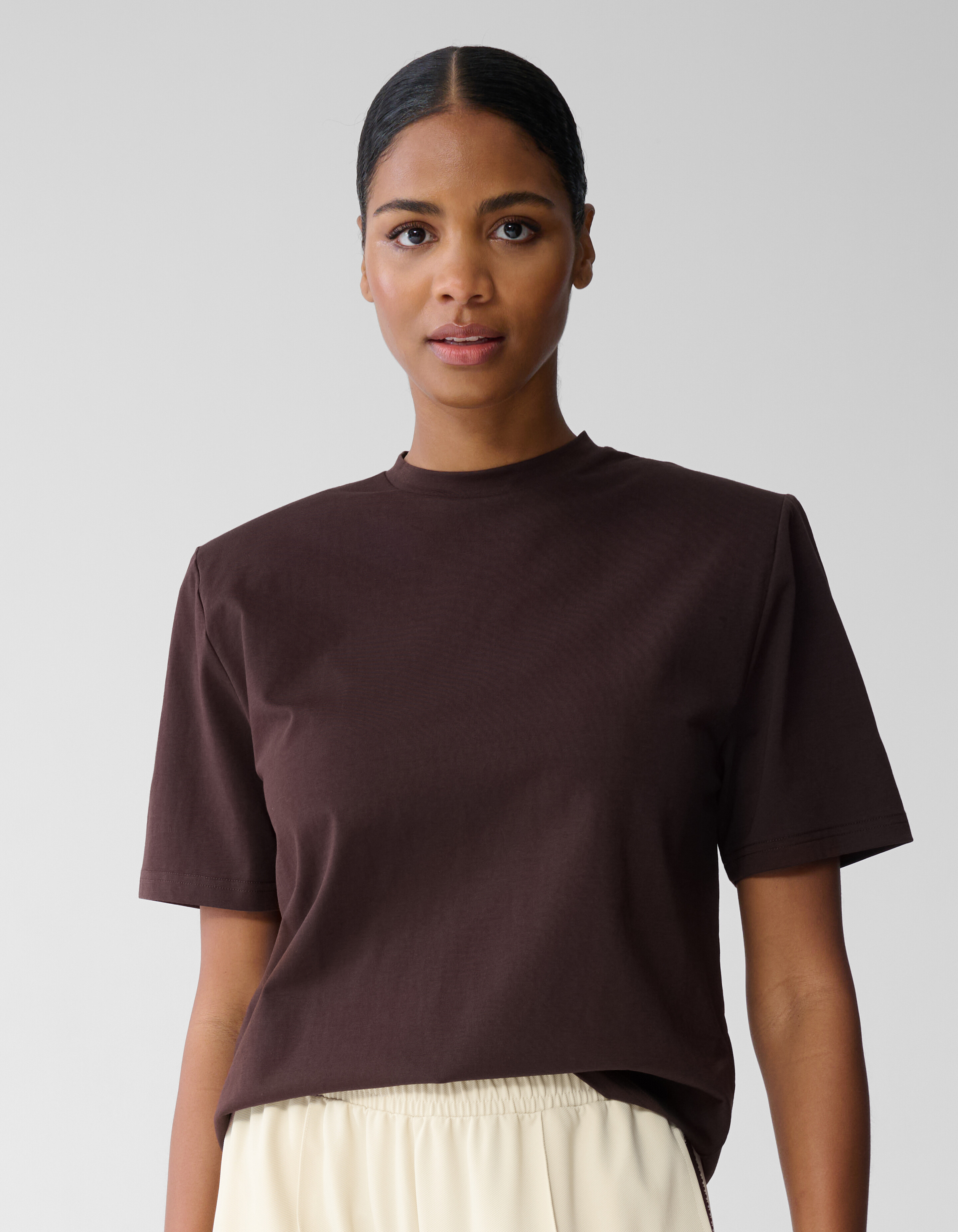 Padded T-shirt Donkerbruin SHOEBY WOMEN