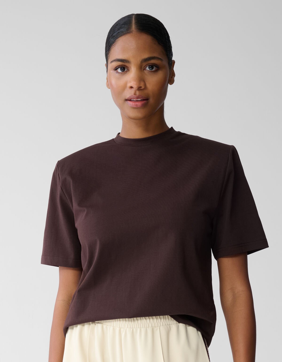 Padded T-shirt Donkerbruin SHOEBY WOMEN