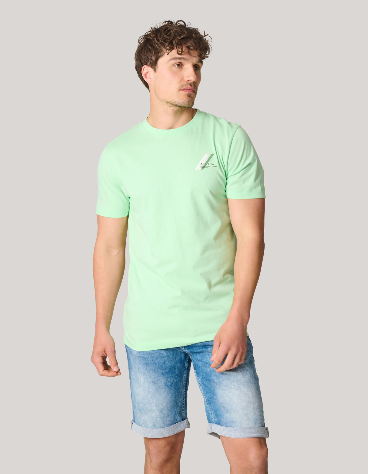 Artwork T-shirt Lichtgroen SHOEBY MEN