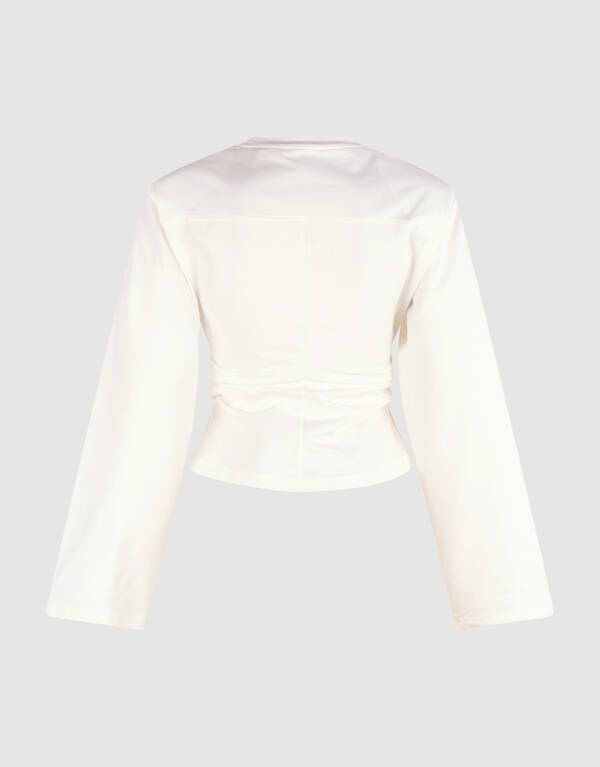 Gedrappeerde Schouder Longsleeve Ecru SHOEBY WOMEN
