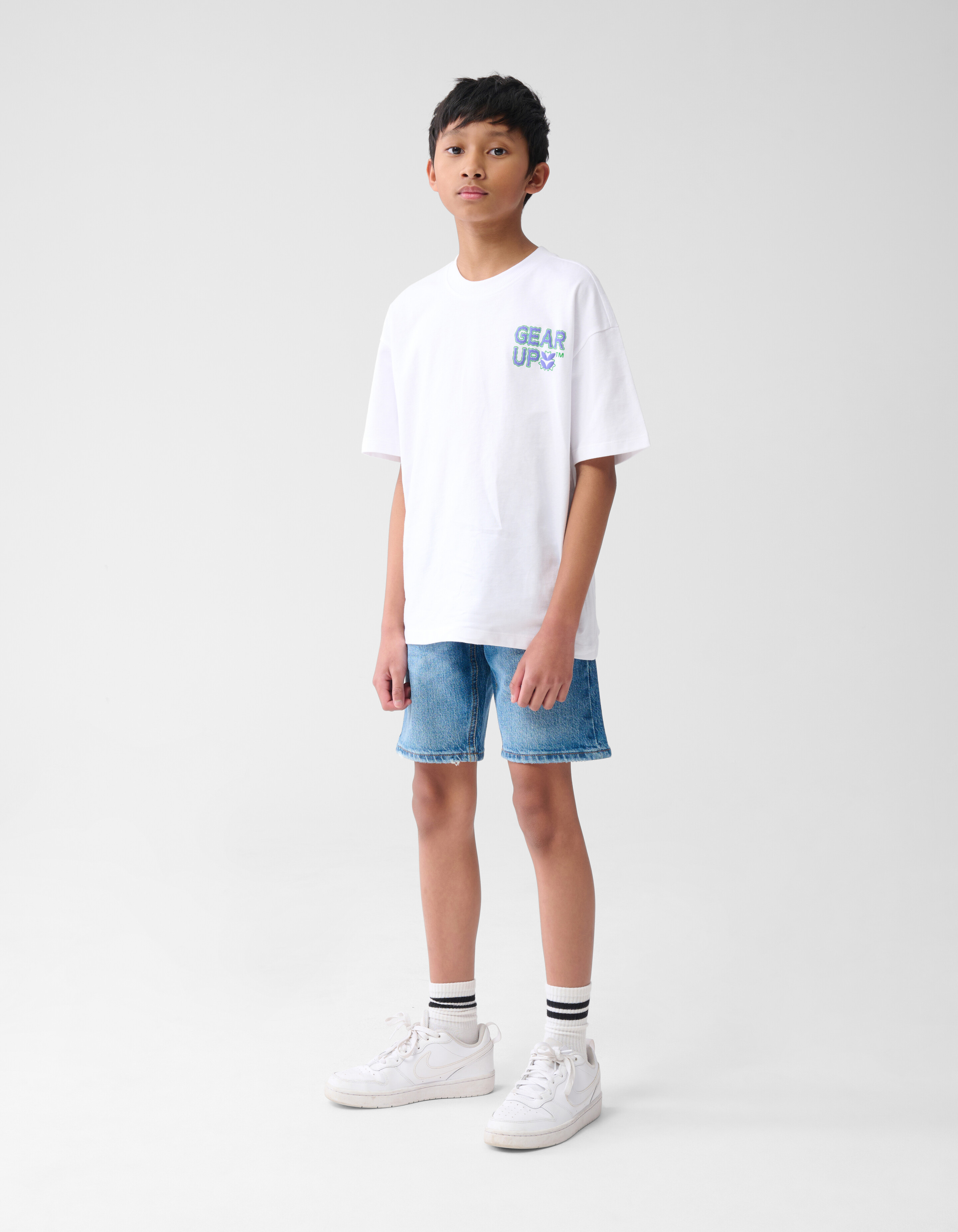 Gear Up Tekst T-shirt Wit SHOEBY BOYS