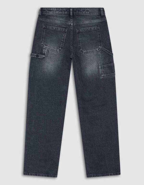 Carpenter Straight Fit Jeans Donkergrijs SHOEBY BOYS