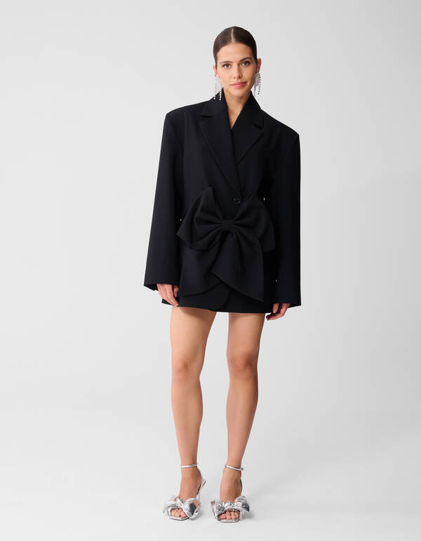 Oversized Strik Blazer Jurk Zwart SHOEBY WOMEN