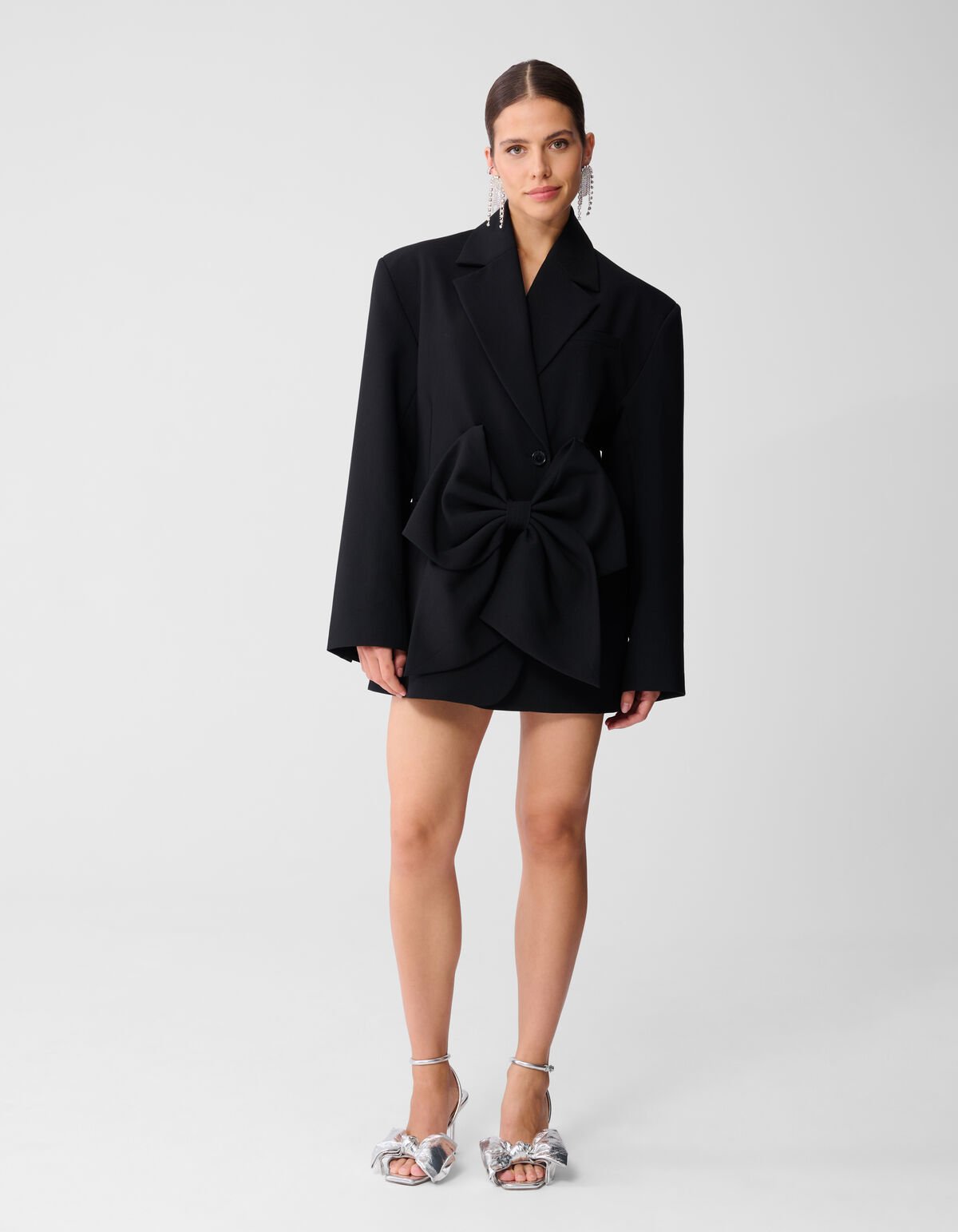 Oversized Strik Blazer Jurk Zwart SHOEBY WOMEN