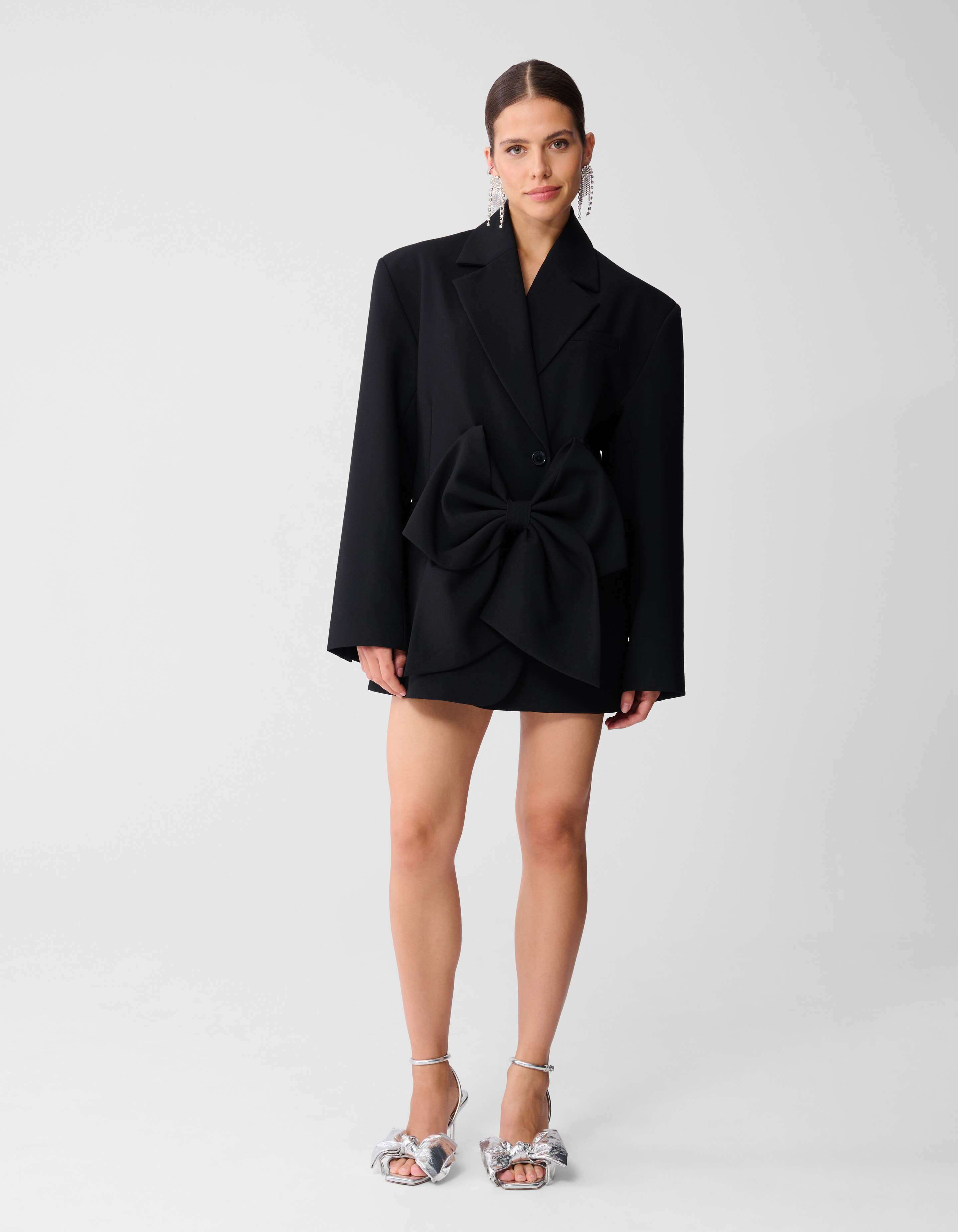 Oversized Strik Blazer Jurk Zwart SHOEBY WOMEN