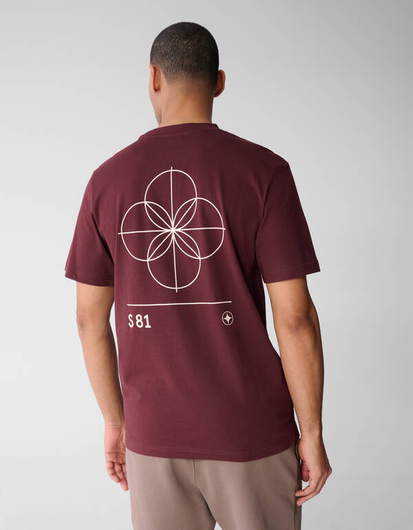 Geometry Artwork T-shirt Donkerrood SHOEBY MEN