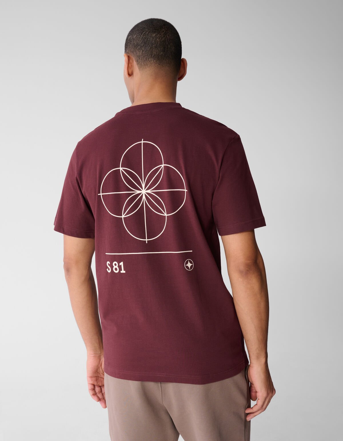 Geometry Artwork T-shirt Donkerrood SHOEBY MEN