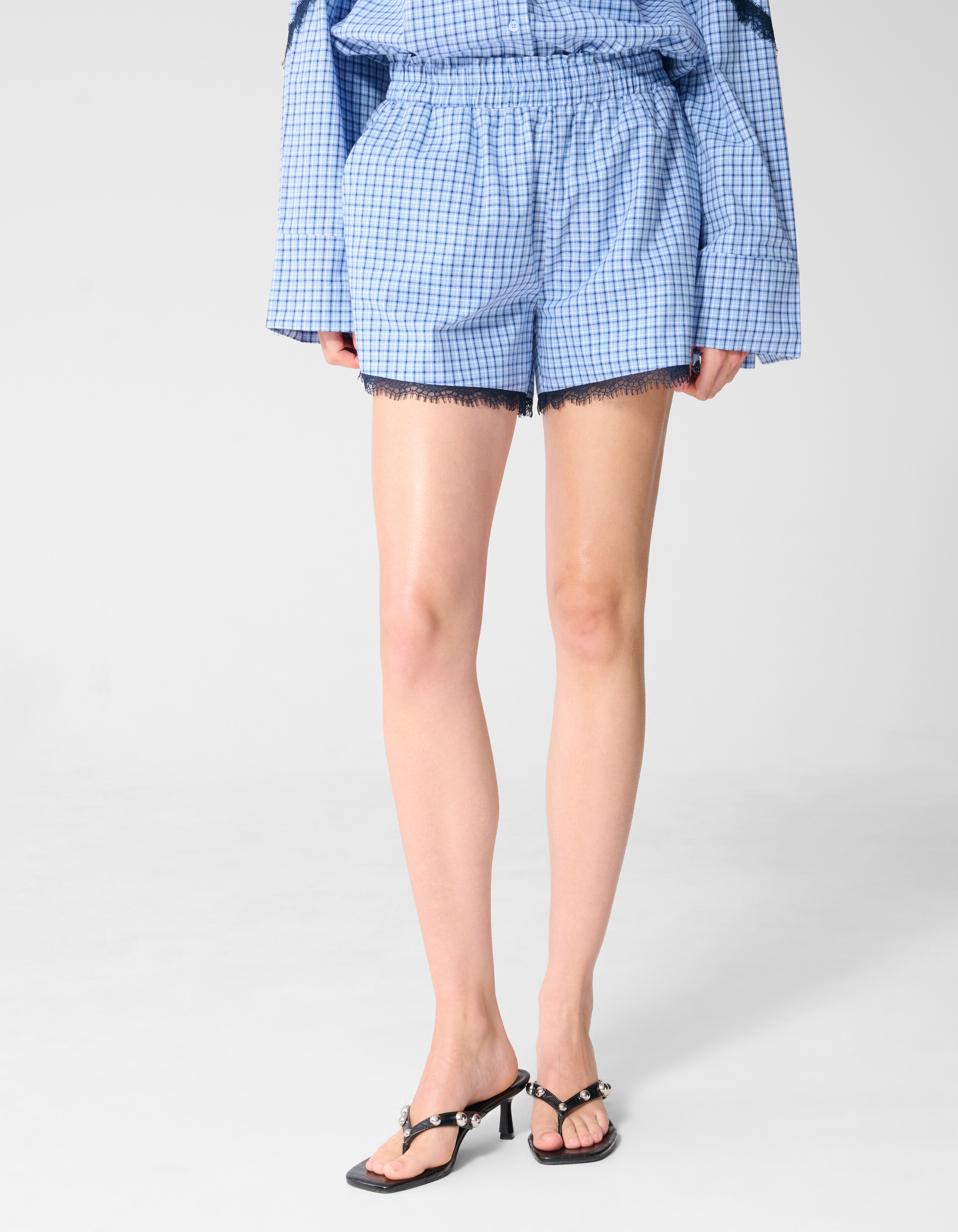 Kanten Ruiten Short Blauw SHOEBY WOMEN