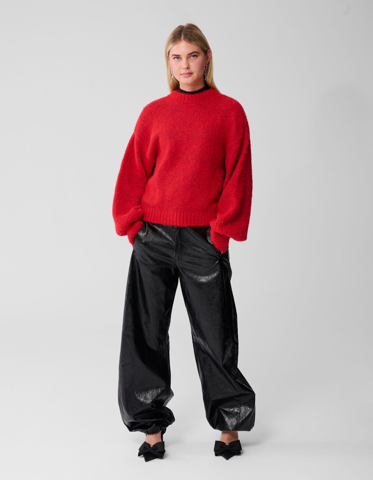 Two Way Strik Vest Rood SHOEBY WOMEN