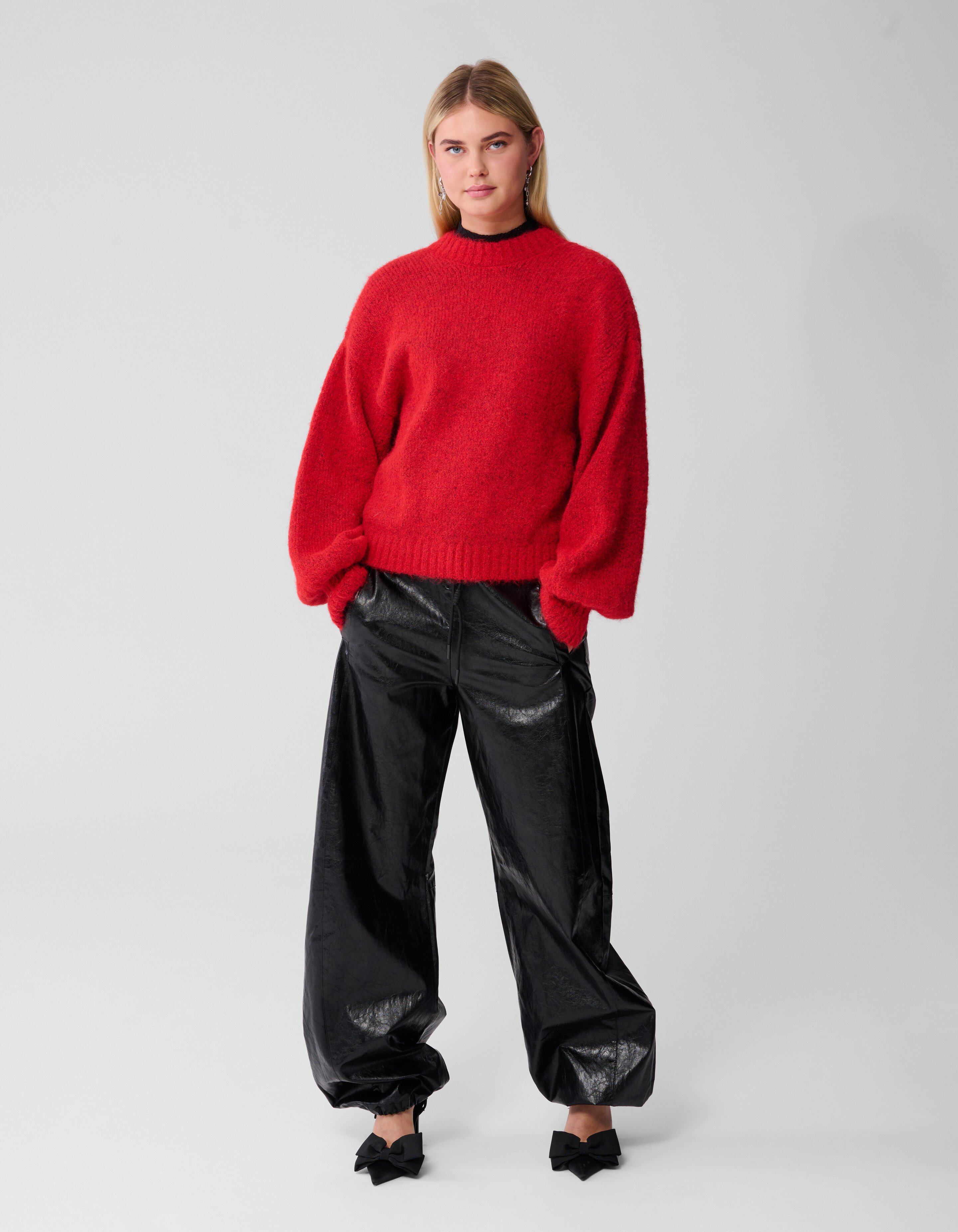 Two Way Strik Vest Rood SHOEBY WOMEN