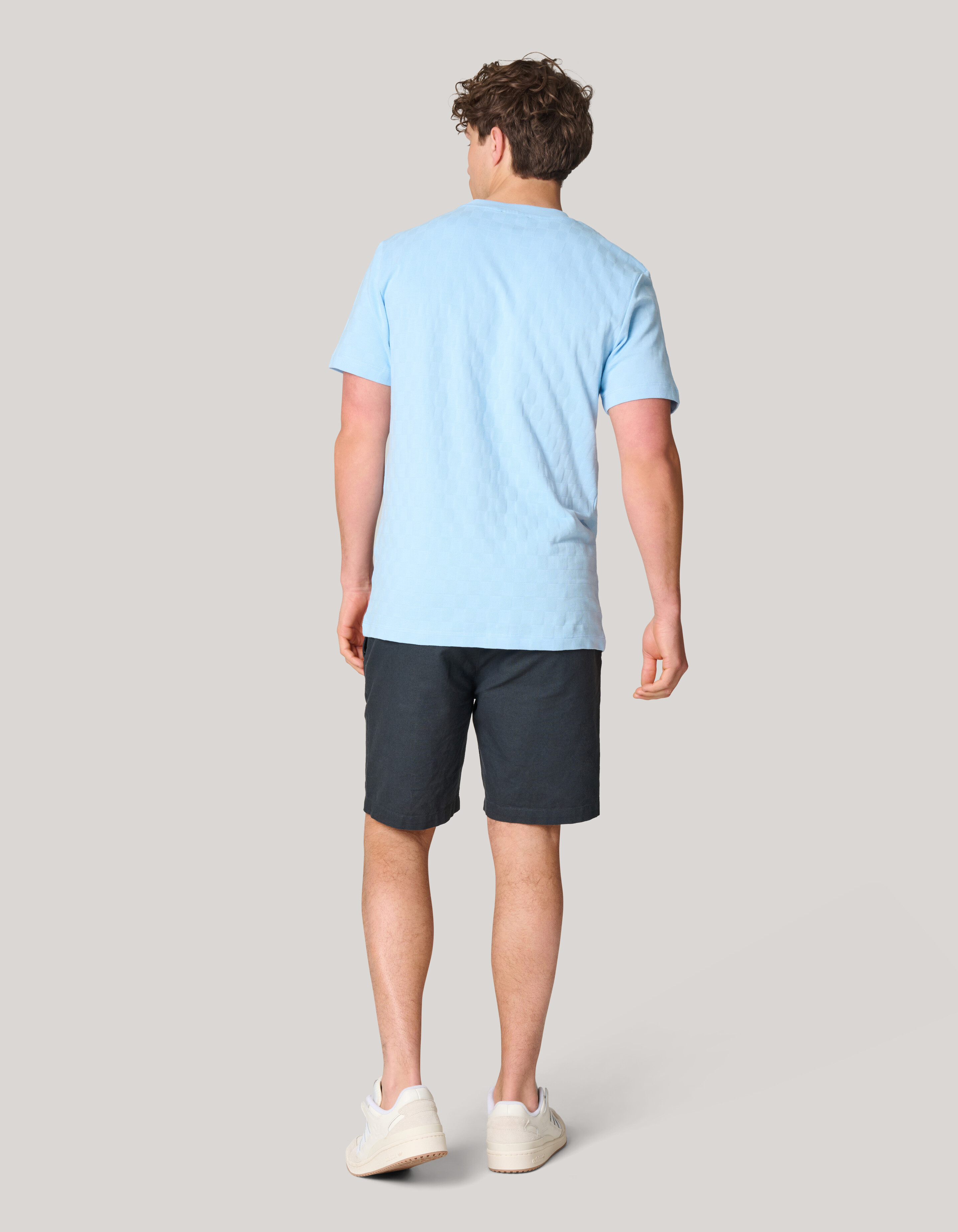 Block Structuur T-shirt Lichtblauw SHOEBY MEN