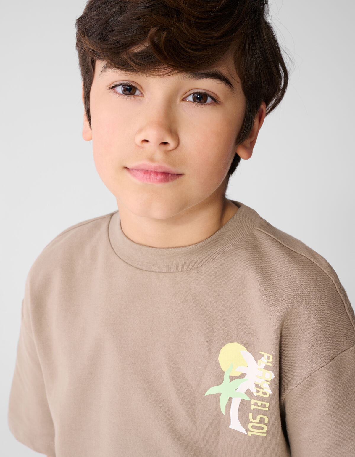 Playa Relaxed T-shirt Taupe SHOEBY BOYS