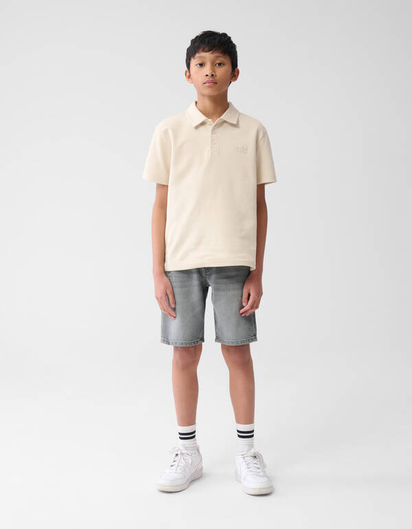 Straight Fit Denim Short Grijs SHOEBY BOYS