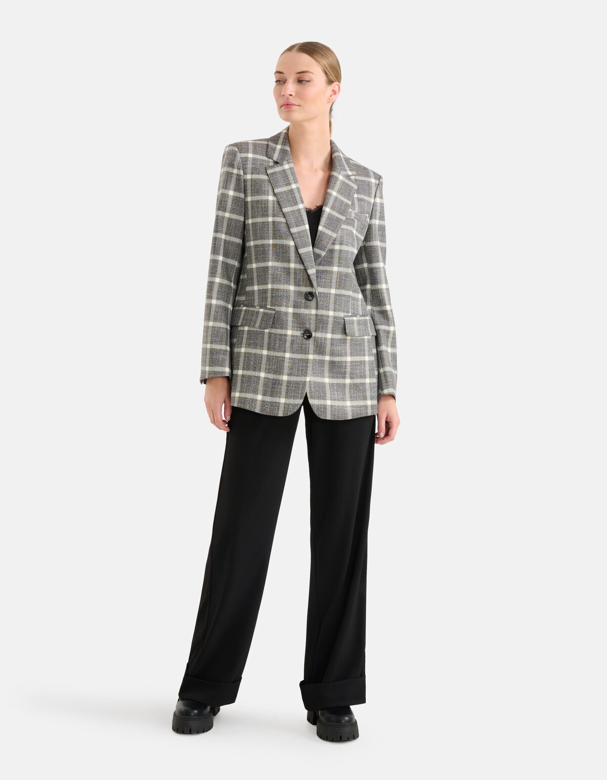 Oversized Ruiten Blazer Grijs By Mieke SHOEBY WOMEN
