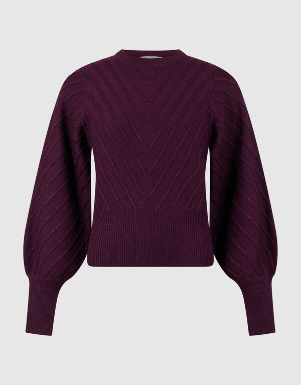 Glitter Gebreide Trui Donkerrood SHOEBY WOMEN