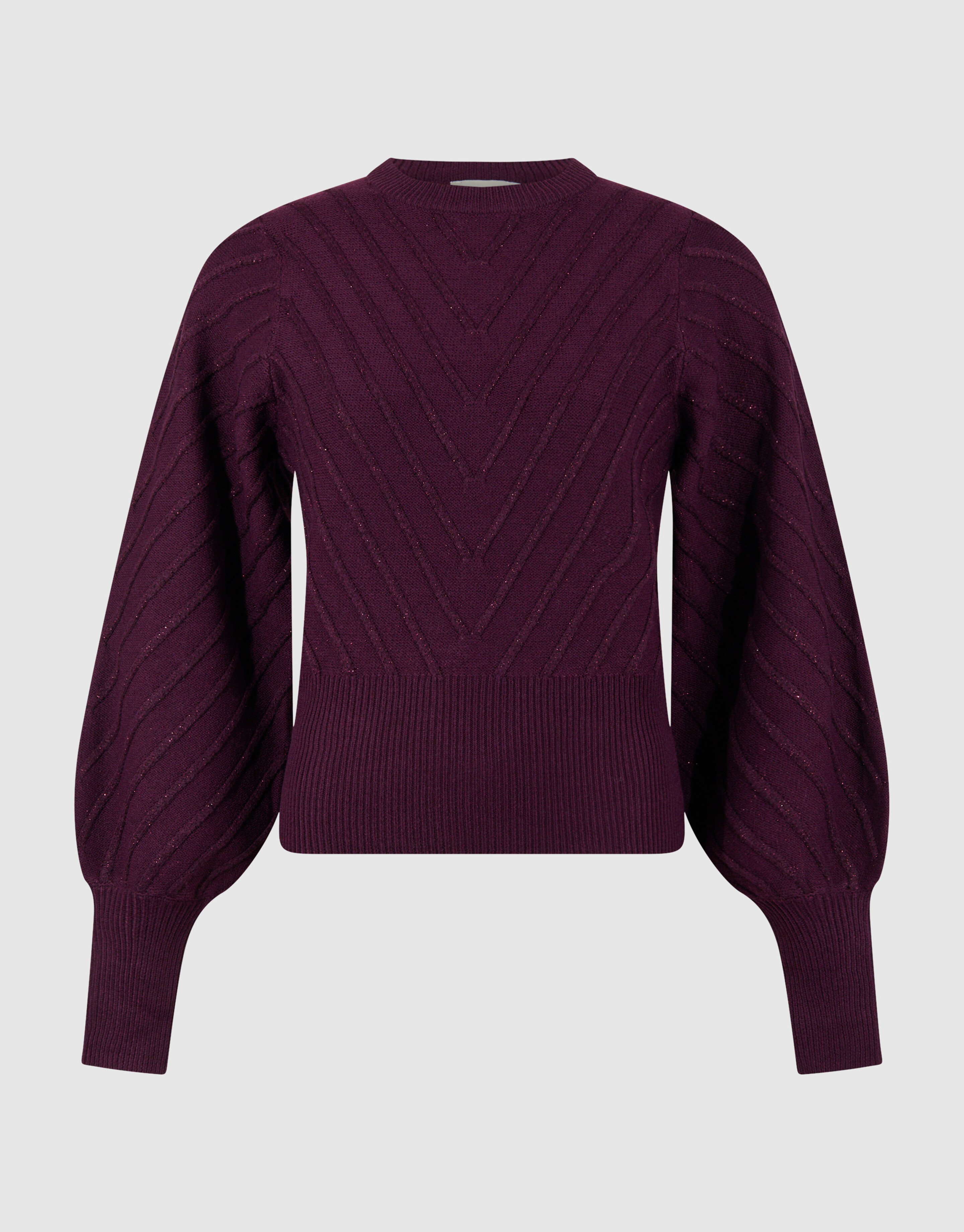 Glitter Gebreide Trui Donkerrood SHOEBY WOMEN