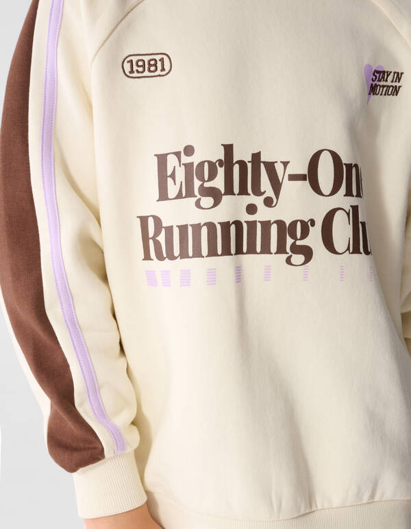 Oversized Sporty Sweater Gebroken Wit SHOEBY GIRLS