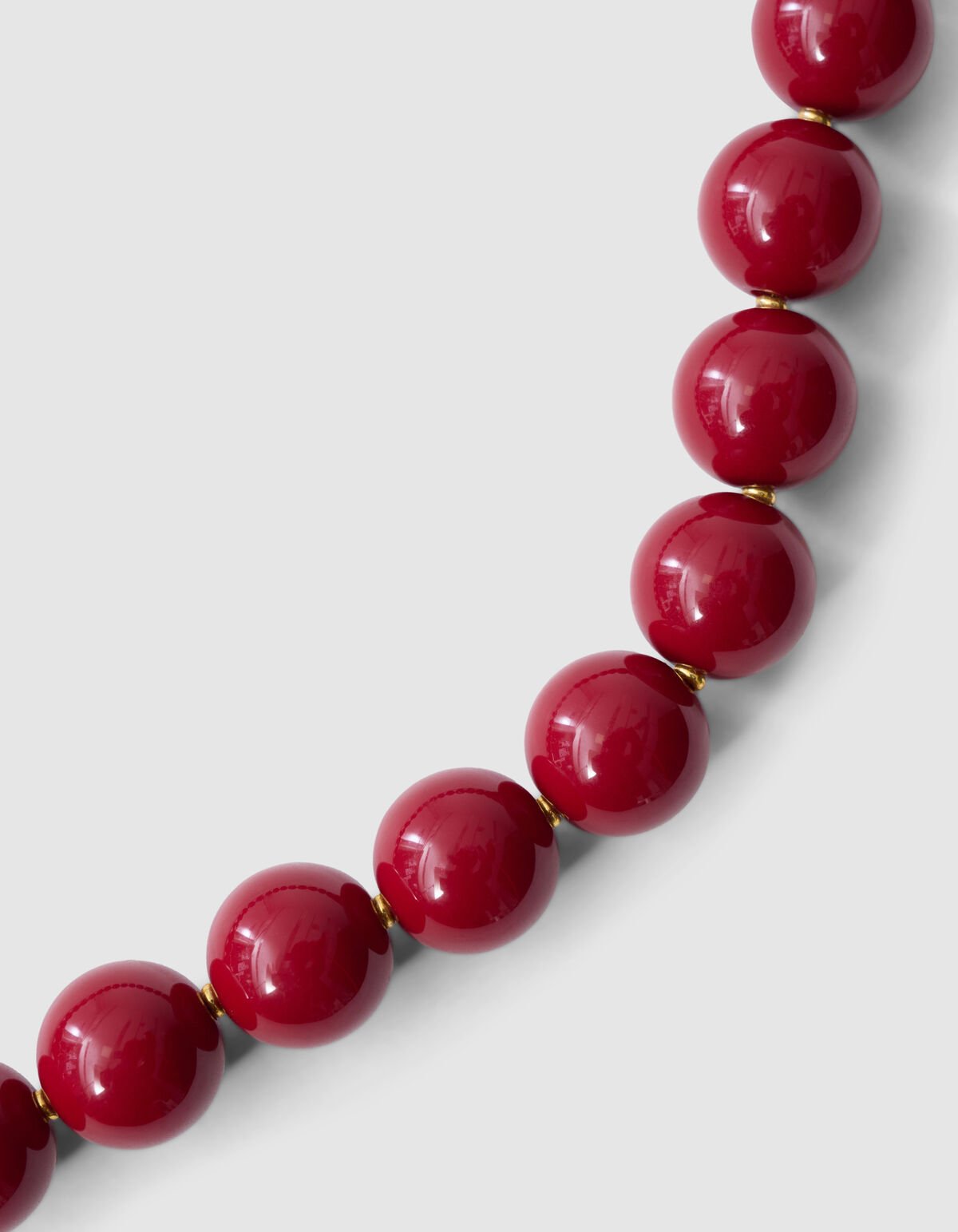 Beaded Charm Ketting Donkerrood SHOEBY ACCESSOIRES